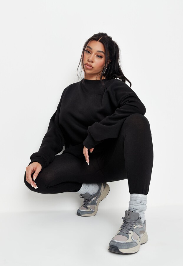 Missguided Plus Size Black Oversized Sweatshirt And Leggings Co Ord Set -  ShopStyle