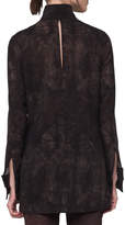 Thumbnail for your product : Akris Shearling-Print Wool Stand-Collar Blouse
