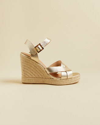 Selanam metallic espadrille wedges Clearance