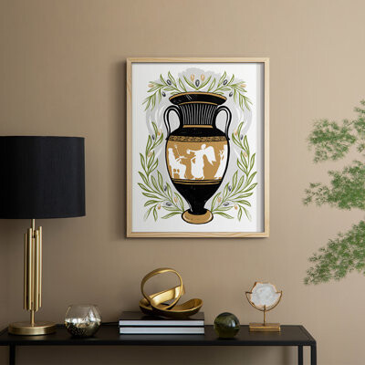 Dakota Fields Greek Vases II Framed Print - Solid Wood