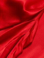Thumbnail for your product : Amanda Uprichard Elektra Gathered Silk Halter Gown