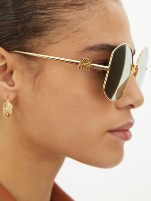 Loewe Eyewear - Oversized Mirrored Round Metal Sunglasses - Gold