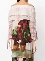 Thumbnail for your product : Antonio Marras floral print off shoulder blouse