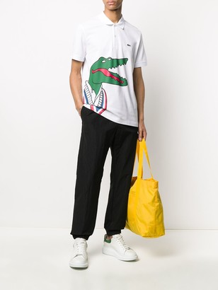 Lacoste x Jean-Michel Tixier logo print polo shirt - ShopStyle