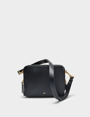 Anya Hindmarch The Stack Double Crossbody Bag in Black Circus Leather