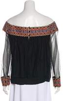 Thumbnail for your product : Alice + Olivia Embroidered Off-The-Shoulder Top