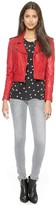 Thumbnail for your product : Pam & Gela Cropped Leather Jacket