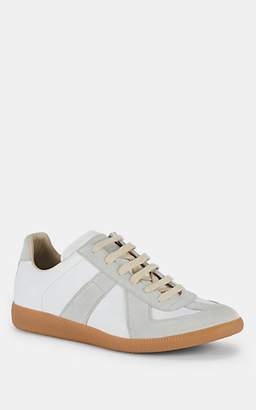 Maison Margiela Men's "Replica" Suede & Leather Sneakers - White