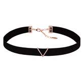Thumbnail for your product : Astrid & Miyu - Classic Chevron Charm Choker In Rose Gold