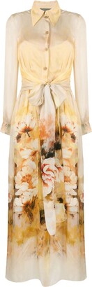Alberta Ferretti Waterflower-print chiffon dress