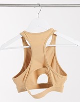 Thumbnail for your product : South Beach fitness racer front crop with centre cut out in beige