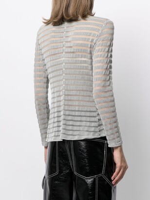 Fendi Pre-Owned Sheer-Panelled Striped Shirt