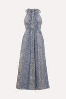 Thumbnail for your product : Ulla Johnson Augustine Floral-print Plisse Silk-blend Gauze Maxi Dress - Blue
