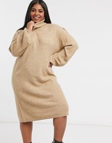 Thumbnail for your product : Urban Bliss Plus roll neck dress in beige