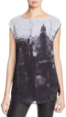 Kenneth Cole Side-Tie Graphic Tunic