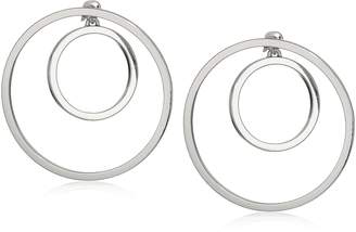 Steve Madden Double Ring Front To Back Drop Earrings