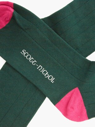 Pantherella Burford Ribbed-knit Socks - Green