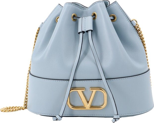 【VALENTINO】Mini Drawstring V Logo Signature Bucket Bag New Valentino Garavani VLogo Signature Drawstring Mini