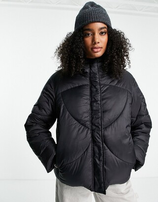 Vero Moda short padded jacket with hood in black - ShopStyle