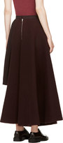 Thumbnail for your product : Yang Li Burgundy Layered Wool Skirt