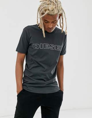 Diesel Umlt-Jake logo loungewear t-shirt in charcoal-Grey