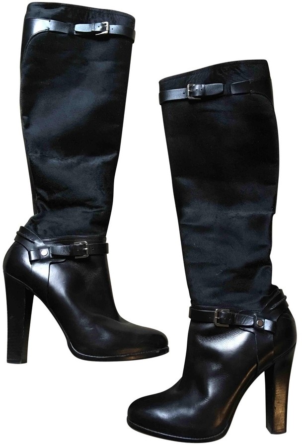ralph lauren black leather boots