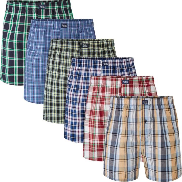 Charles Wilson 6 Pack Woven Boxer Shorts (XX-Large - ShopStyle