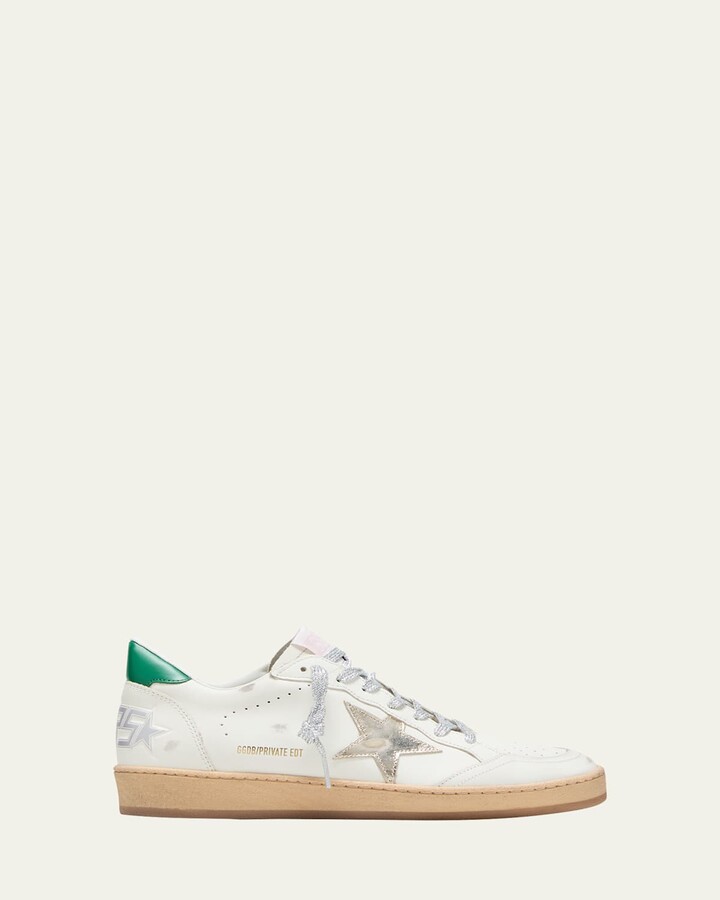 Golden Goose Ballstar Mixed Leather Low-Top Sneakers