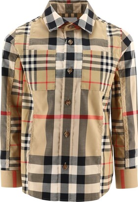 Burberry Children Nova Check Buttoned Long Sleeved Shirt   ShopStyle