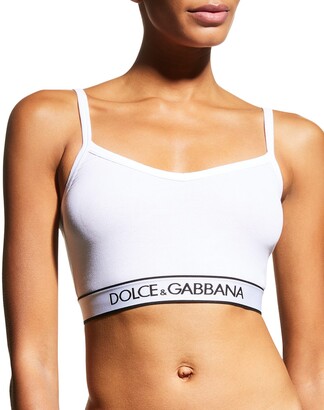 Dolce & Gabbana Stretch Cotton Ribbed Cami Bra Top - ShopStyle