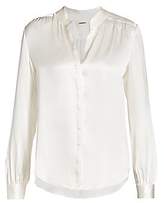 Silk Charmeuse Button Front Blouse - ShopStyle