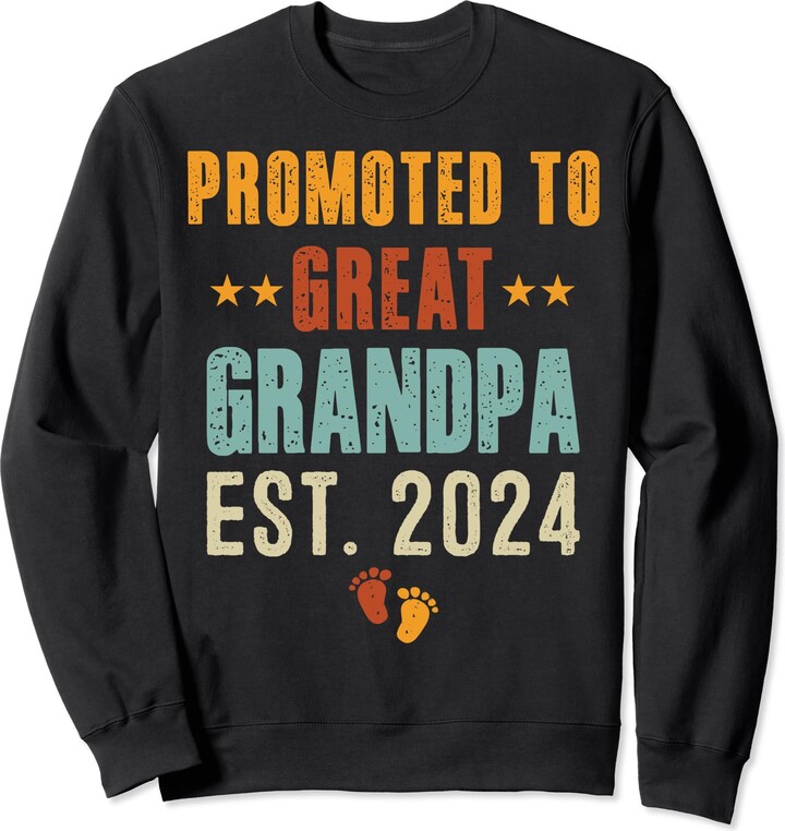 Funny Soon to Be Grandpa 2024 Gift Apparel Vintage Promoted to Great ...