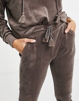 Thumbnail for your product : Hunkemoller velour turn-up cuff lounge pant in grey
