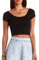 Thumbnail for your product : Charlotte Russe Double Scoop Short Sleeve Crop Top