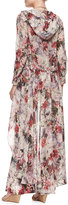 Thumbnail for your product : Haute Hippie Hooded Floral-Print Chiffon Maxi Jacket