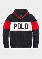 Thumbnail for your product : Ralph Lauren Kids Boy's Polo Intarsia Shawl Collared Sweater, Size S-XL