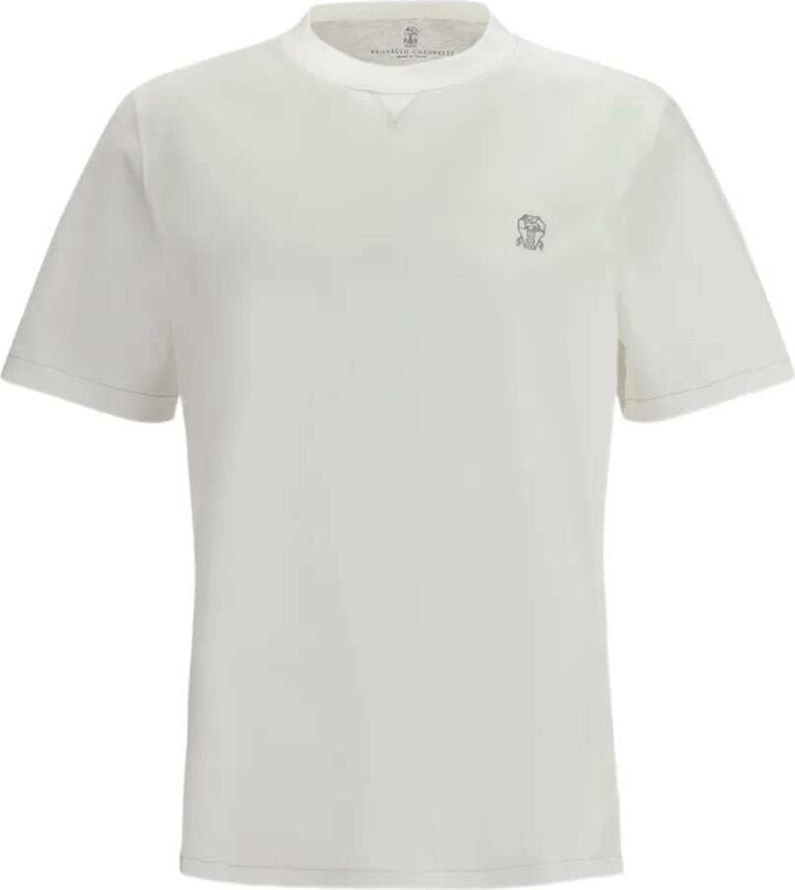 Brunello Cucinelli Crewneck T-Shirt With Embroidered Logo