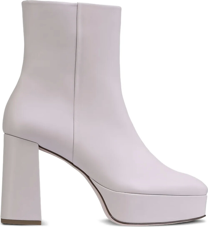 White Block Heel Boots ShopStyle
