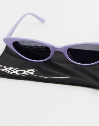 ASOS DESIGN cat eye sunglasses in lilac