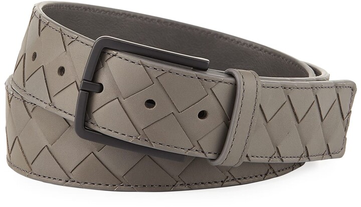 grey leather belt
