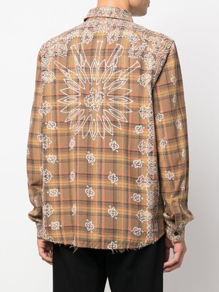 Tシャツ・カットソー AMIRI Amiri Bleach Patch Flannel Bandana Shirt Amiri Bleach patch flannel bandana shirt | The Fashion Square