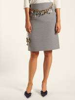 Thumbnail for your product : Balenciaga Houndstooth Chain-belt Pencil Skirt - Womens - Black White