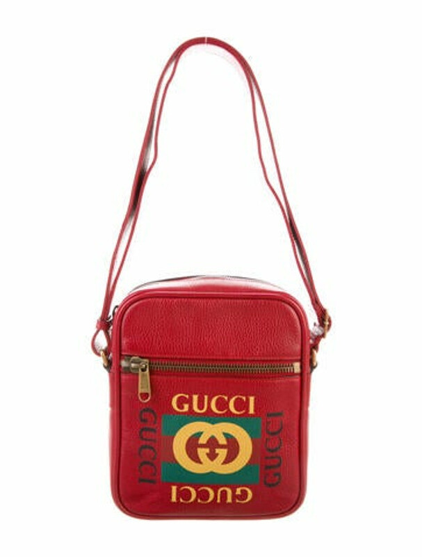 Gucci Logo Print Messenger Bag Red ShopStyle