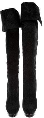 Diego Dolcini Crystal Suede Over-The-Knee Boots