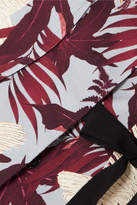 Thumbnail for your product : Erdem Azure Printed Cotton-canvas Wrap Top - Burgundy