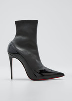 Thumbnail for your product : Christian Louboutin Bibooty 100mm Mixed Leather Red Sole Booties