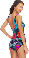 Thumbnail for your product : Swim Solutions Printed Twisted-Front One-Piece Swimsuit