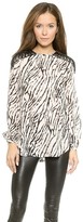 Thumbnail for your product : Haute Hippie Long Sleeve Tiger Print Blouse