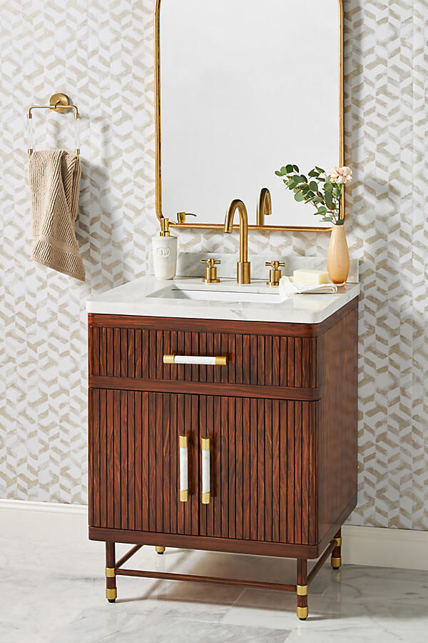 Tracey Boyd Deluxe Tamboured Powder Bathroom Vanity Brown ShopStyle