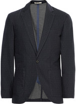 Thumbnail for your product : Club Monaco Grant Dot Slim-Fit Crinkled Cotton and Wool-Blend Blazer